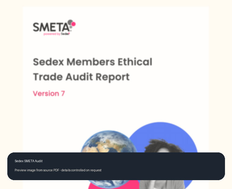 Sedex SMETA supplier audit preview